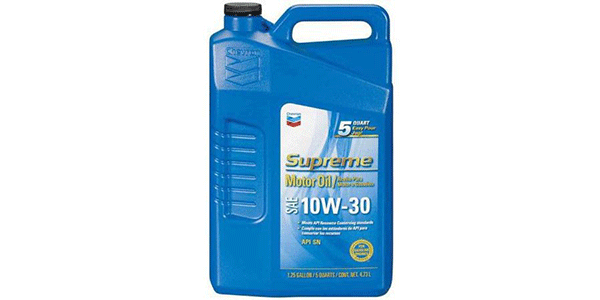 Chevron Supreme Motor Oil, 10W30 5 Quart